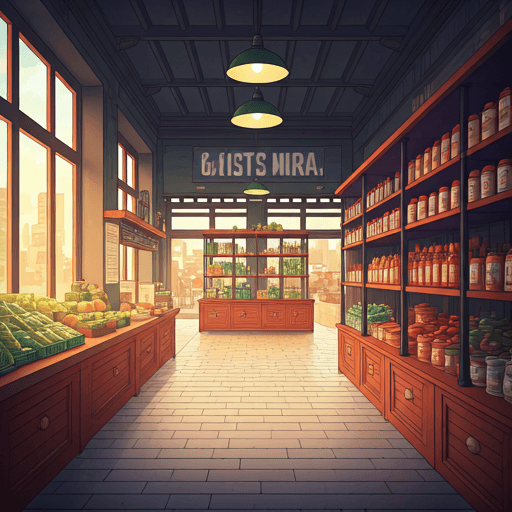 Interior of Kisro's Market